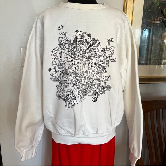Vintage Crewneck White Sweater One Size - Picture 1 of 3